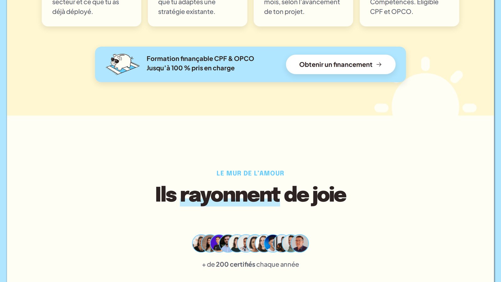 Page intérieure du site