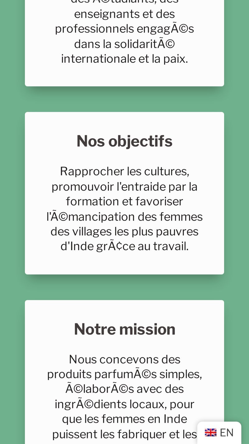 Version mobile du site