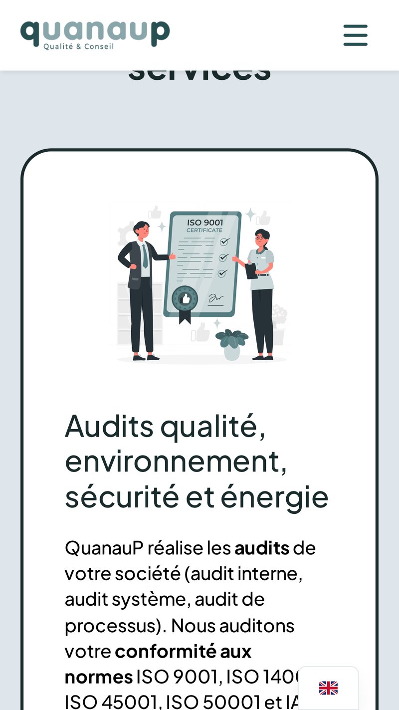 Version mobile du site