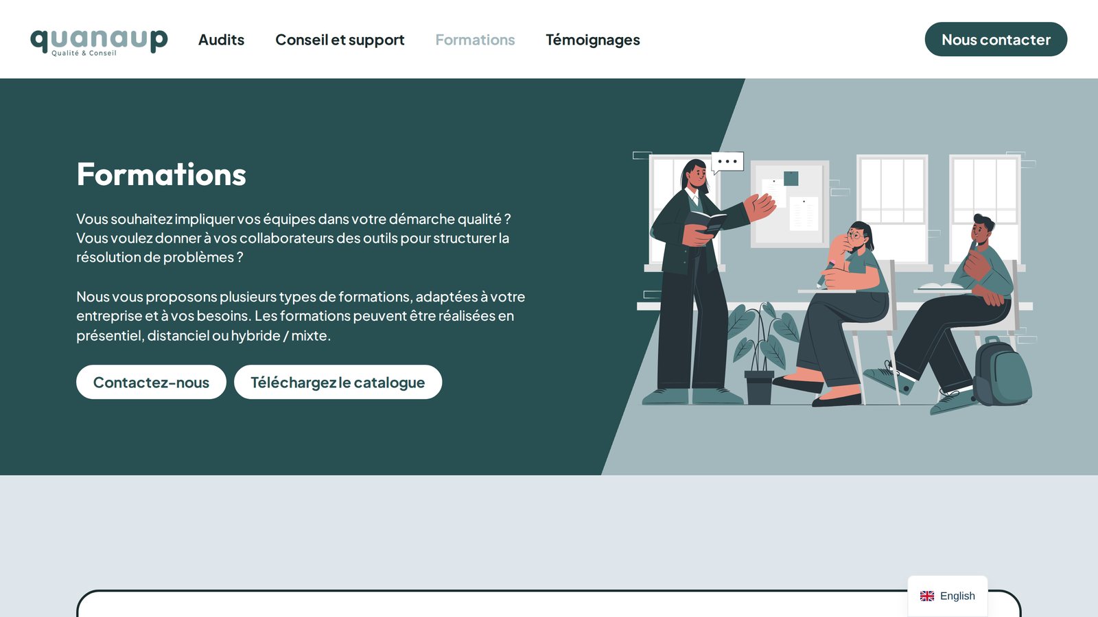 Page intérieure du site