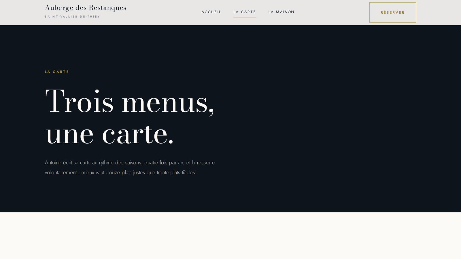 Page intérieure du site